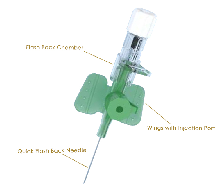 Cannula with Wings and Injection port